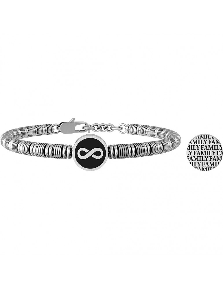 Kidult | Infinito | Famiglia | Bracciale in acciaio con piastra incisa | 732061