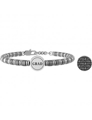 Kidult | Grad | Congratulazioni | Bracciale in acciaio 316L con piastra incisa | 732060