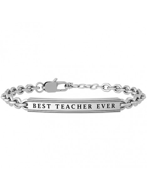 Kidult | Best Teacher Ever | Bracciale in acciaio con targhetta incisa | Kidult | Family | Bracciale in acciaio | 732038