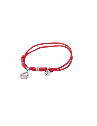 Camurria | U Lazzu | Sicilia Bedda | Bracciale con filo cerato e ciondolo in acciaio | CJ.BR32T.5B