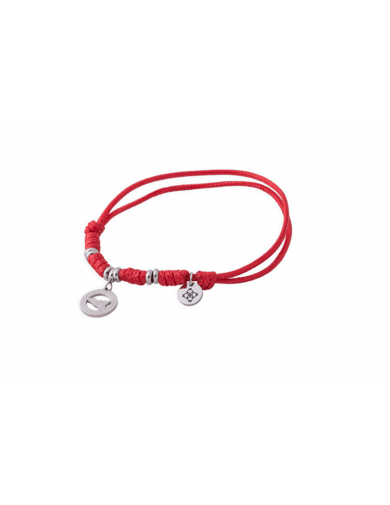 Camurria | U Lazzu | Sicilia Bedda | Bracciale con filo cerato e ciondolo in acciaio | CJ.BR32T.5B