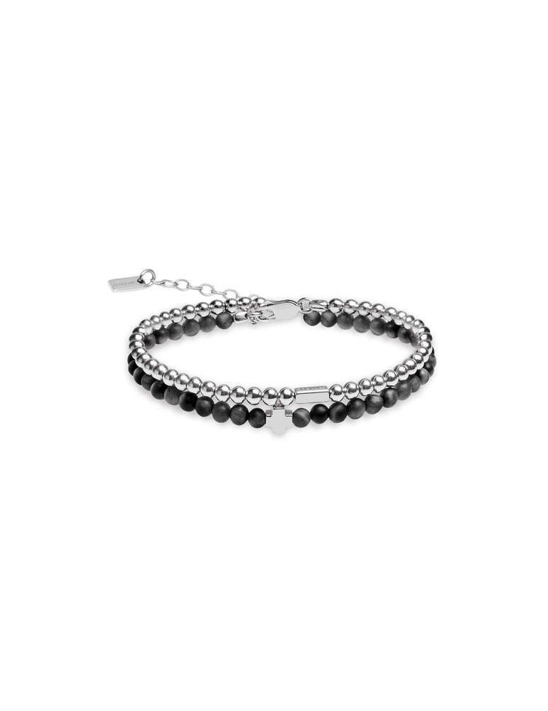 Jack&co | Cross-Over | Bracciale in argento 925‰ e onice nera | JUB0011