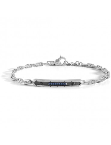 Comete gioielli | Volo | Bracciale uomo in argento 925‰ con spinelli blu | UBR 837