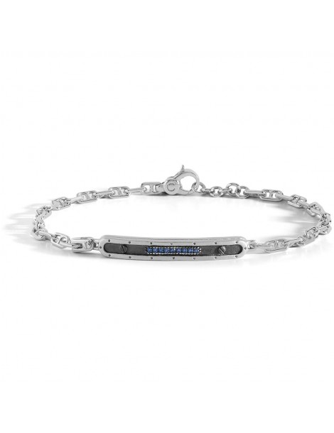 Comete gioielli | Volo | Bracciale uomo in argento 925‰ con spinelli blu | UBR 837