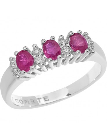 Comete Gioielli | Duchessa | Anello in Oro 750‰ con Diamanti E Rubino ovale | ANB 2560