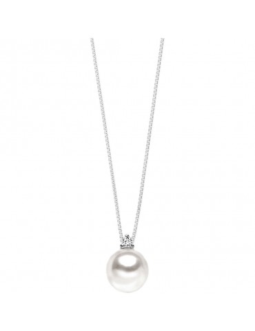 Comete Gioielli | Easy Basic | Collana in Oro 750‰ con diamanti e perle coltivate acqua dolce | GLP 434