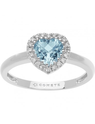 Comete Gioielli | Azzurra Prestige | Anello in Oro 750‰ con Diamanti E Acquamarina Prestige | ANQ 313