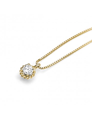 Ambrosia | Must Have Yellow | Collana in Oro 750‰ con zircone bianco  | AGZ 121 G