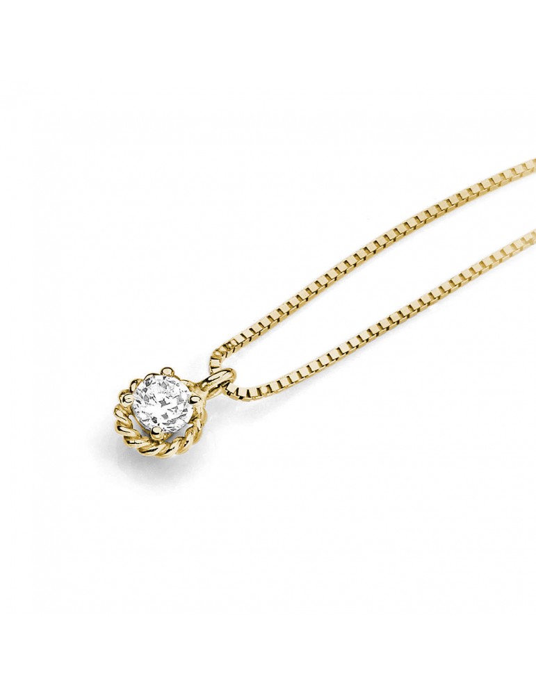 Ambrosia | Must Have Yellow | Collana in Oro 750‰ con zircone bianco  | AGZ 121 G