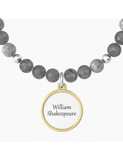 Kidult | Chi Semina Amore...Shakespeare | Bracciale elastico con labradorite e ciondolo | 732103