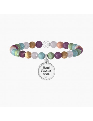 Kidult | Best Friend Ever | Bracciale elastico con pietre multicolor e ciondolo | 732102