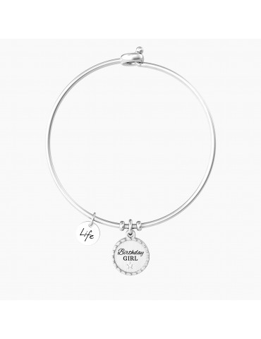 Kidult | Birthday Girl | Bracciale rigido in acciaio con ciondolo | 732097