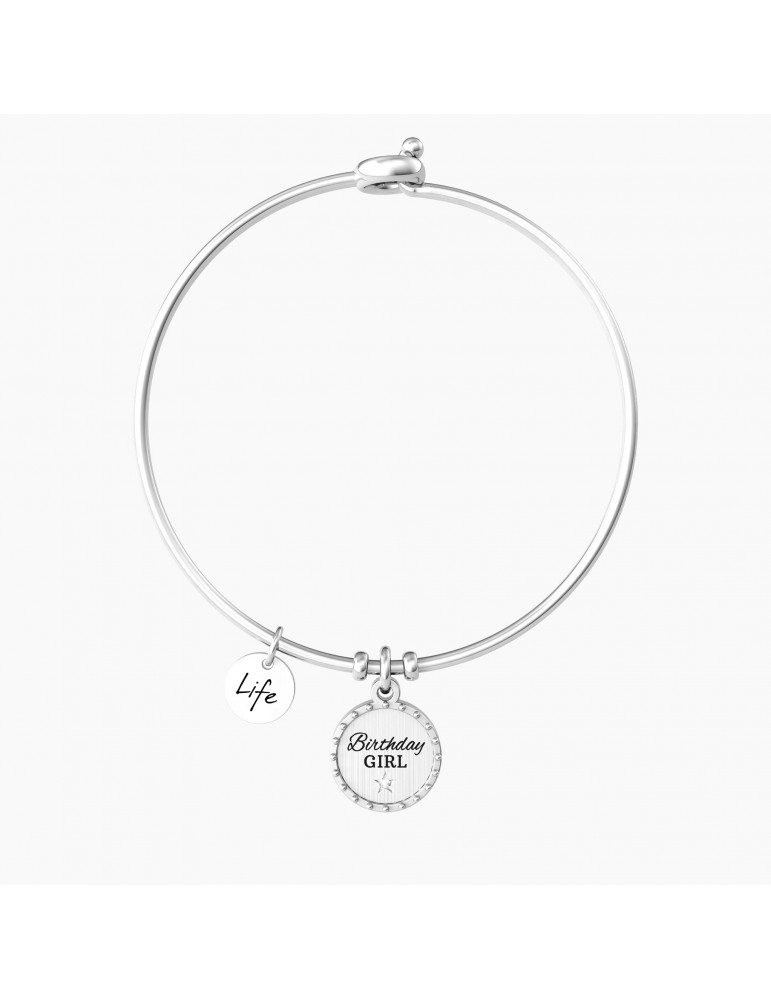 Kidult | Birthday Girl | Bracciale rigido in acciaio con ciondolo | 732097