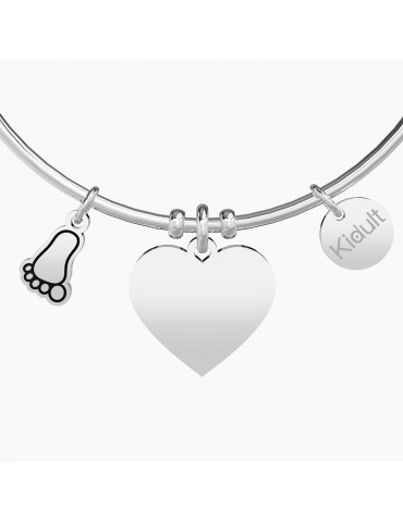 Kidult | Cuore | It's A Girl | Bracciale in acciaio rigido con ciondolo | 731710