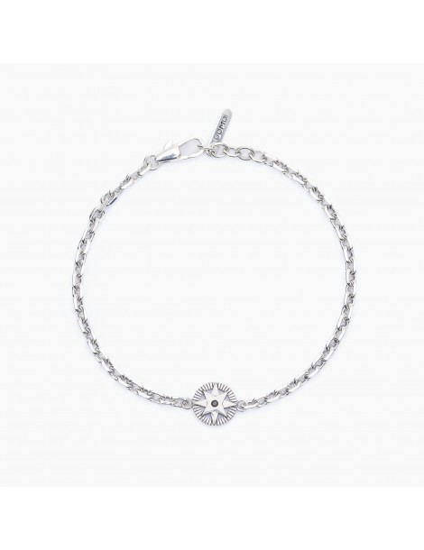 Mabina Gioielli | Bali | Bracciale in argento 925‰ con rosa dei venti e zircone nero | 533578