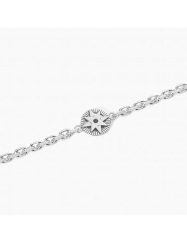 Mabina Gioielli | Bali | Bracciale in argento 925‰ con rosa dei venti e zircone nero | 533578