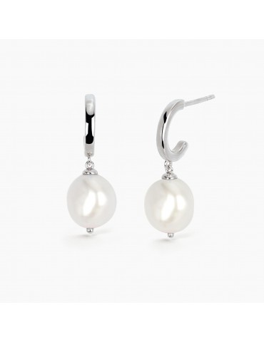 Mabina gioielli | Charme | Semicerchi in argento 925‰ con perle coltivate barocche | 563256