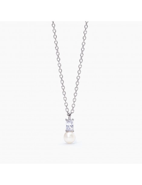 Mabina gioielli | Mon Chèri | Collana in argento 925‰ con perla coltivata e zircone bianco | 553503