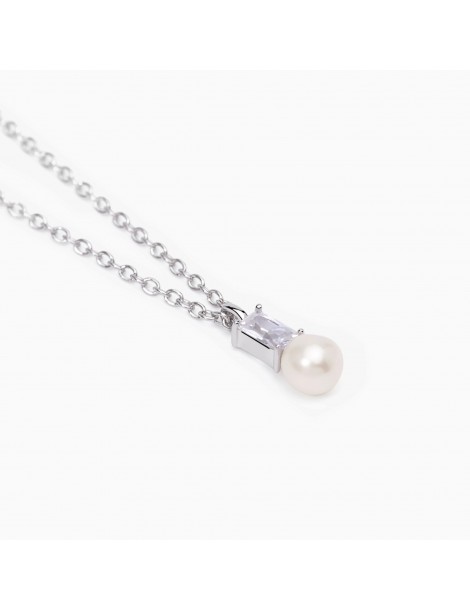 Mabina gioielli | Mon Chèri | Collana in argento 925‰ con perla coltivata e zircone bianco | 553503