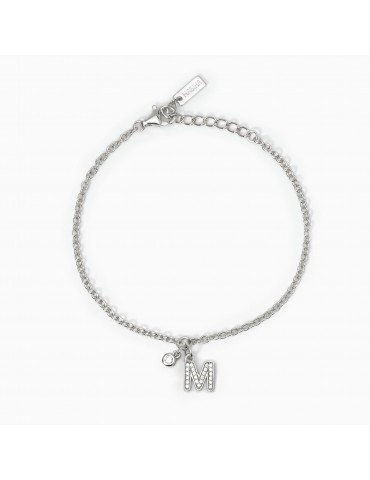 Mabina gioielli | A, B, Cool | Bracciale in argento 925‰ con iniziale e zirconi bianchi | 533632M