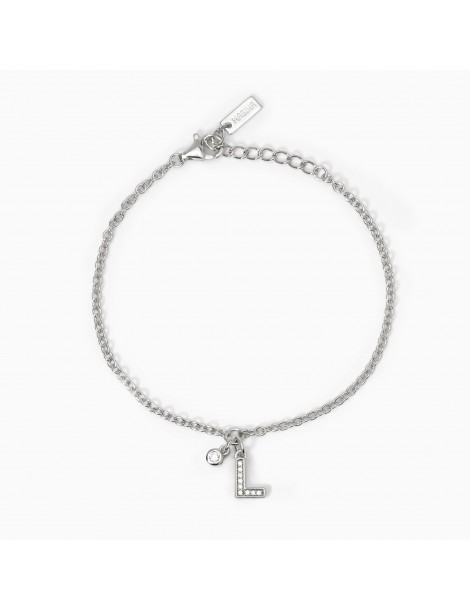 Mabina gioielli | A, B, Cool | Bracciale in argento 925‰ con iniziale e zirconi bianchi | 533632L