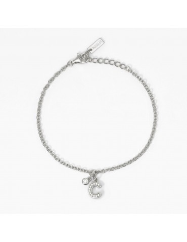 Mabina gioielli | A, B, Cool | Bracciale in argento 925‰ con iniziale e zirconi bianchi | 533632C