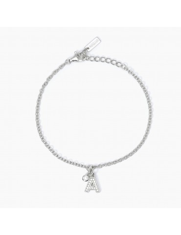 Mabina gioielli | A, B, Cool | Bracciale in argento 925‰ con iniziale e zirconi bianchi | 533632A