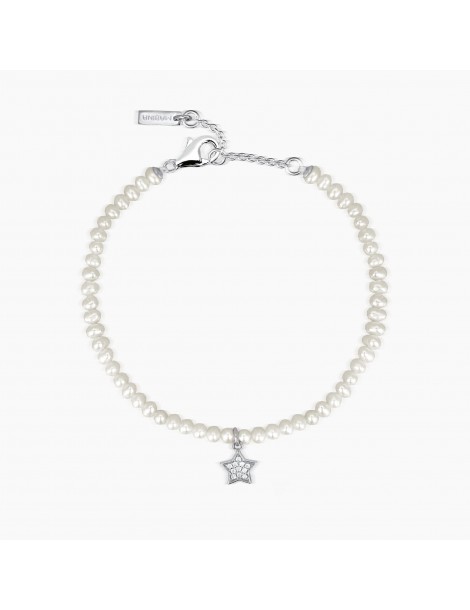 Mabina gioielli | Polvere di stelle | Bracciale con perle coltivate con stella in pavè di zirconi bianchi | 533540