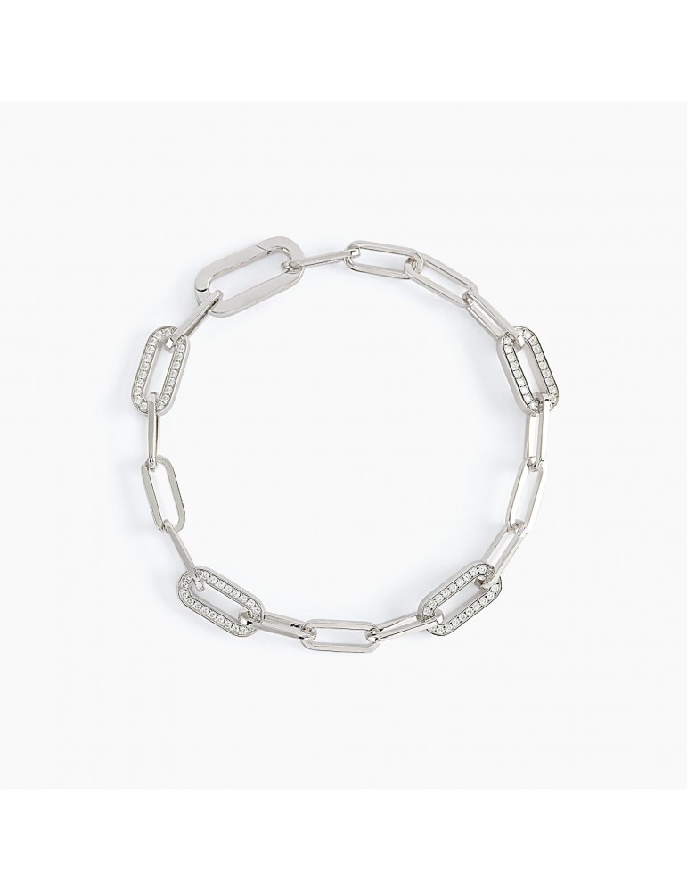 Mabina gioielli | Cinderella Rock | Bracciale in argento 925‰ con iniziale e zirconi bianchi | 533502