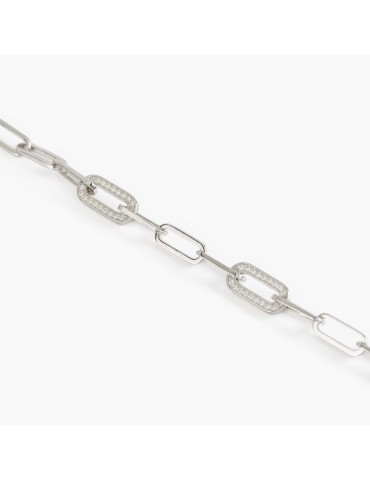 Mabina gioielli | Cinderella Rock | Bracciale in argento 925‰ con iniziale e zirconi bianchi | 533502