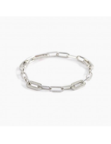 Mabina gioielli | Cinderella Rock | Bracciale in argento 925‰ con iniziale e zirconi bianchi | 533502