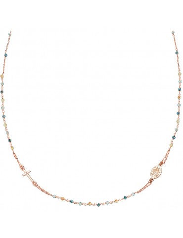 Amen | Rosari | Collana rosario in argento 925‰ con cristalli multicolor | CRO10RVVV3