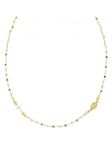 Amen | Rosari | Collana rosario in argento 925‰ con cristalli multicolor | CRO10GARVE3