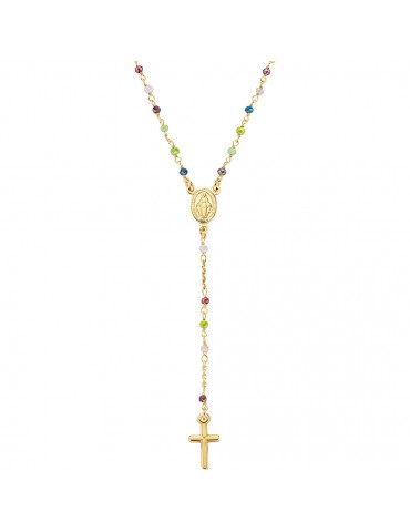 Amen | Rosari | Collana rosario in argento 925‰ con cristalli multicolor | CRO10GARVE4