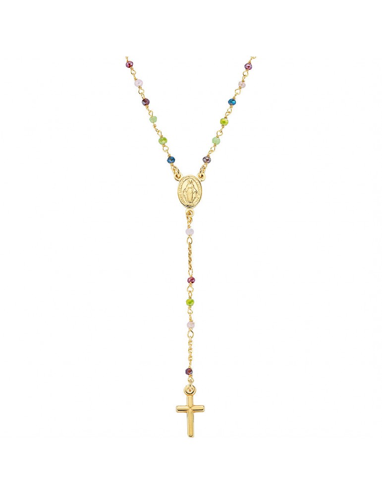 Amen | Rosari | Collana rosario in argento 925‰ con cristalli multicolor | CRO10GARVE4