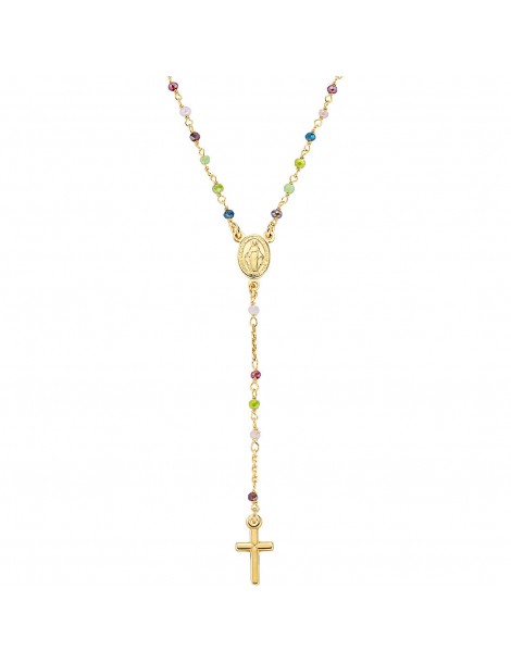 Amen | Rosari | Collana rosario in argento 925‰ con cristalli multicolor | CRO10GARVE4