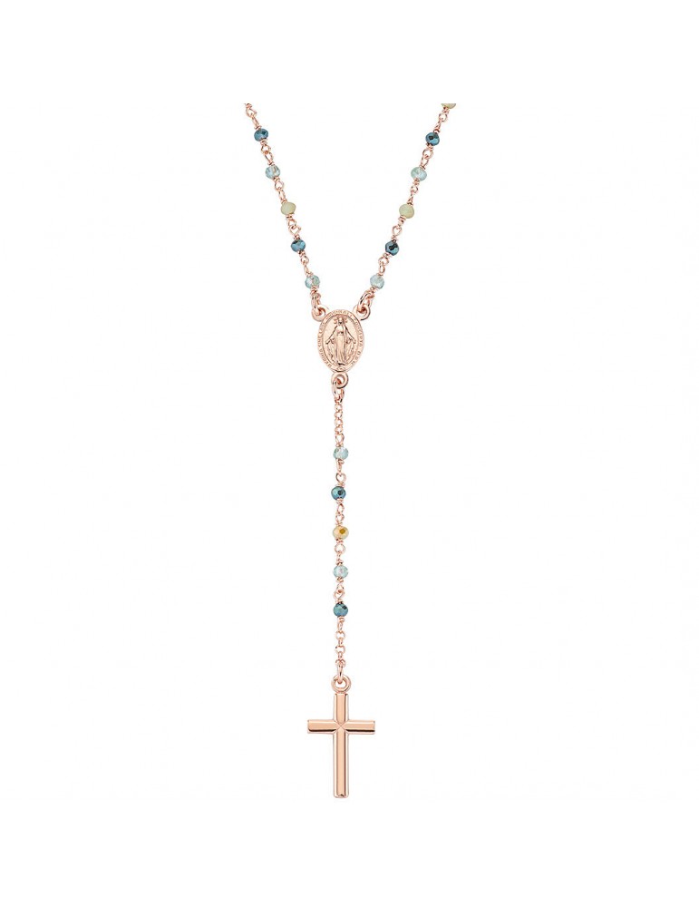 Amen | Rosari | Collana rosario in argento 925‰ con cristalli multicolor | CRO10RVVV4