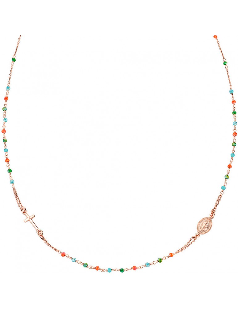 Amen | Rosari | Collana rosario in argento 925‰ con cristalli multicolor | CRO10RCVT3