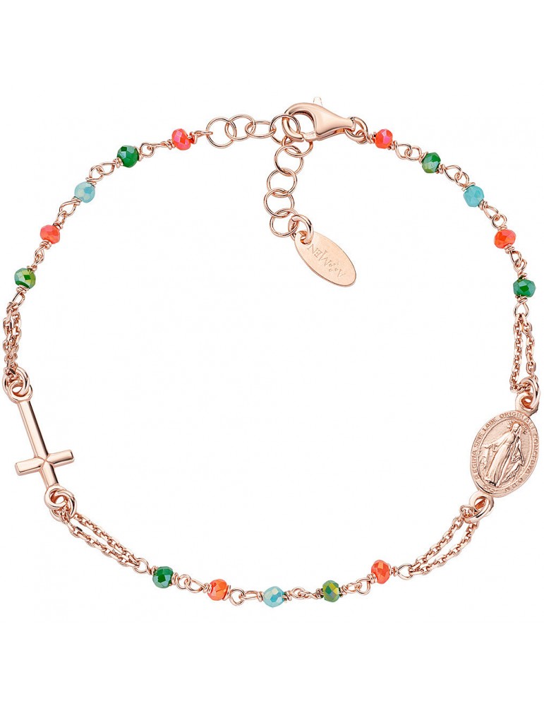 Amen | Rosari | Bracciale rosario in argento 925‰ con cristalli multicolor | BRO10RCVT3