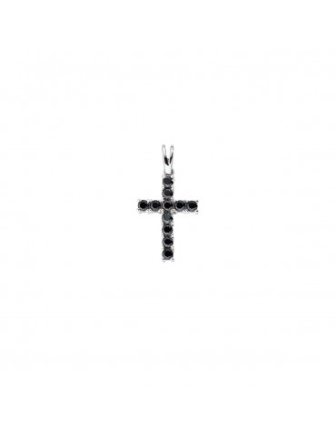 Amen | Croci | Collana in argento 925‰ con croce e zirconi neri | CRBN02