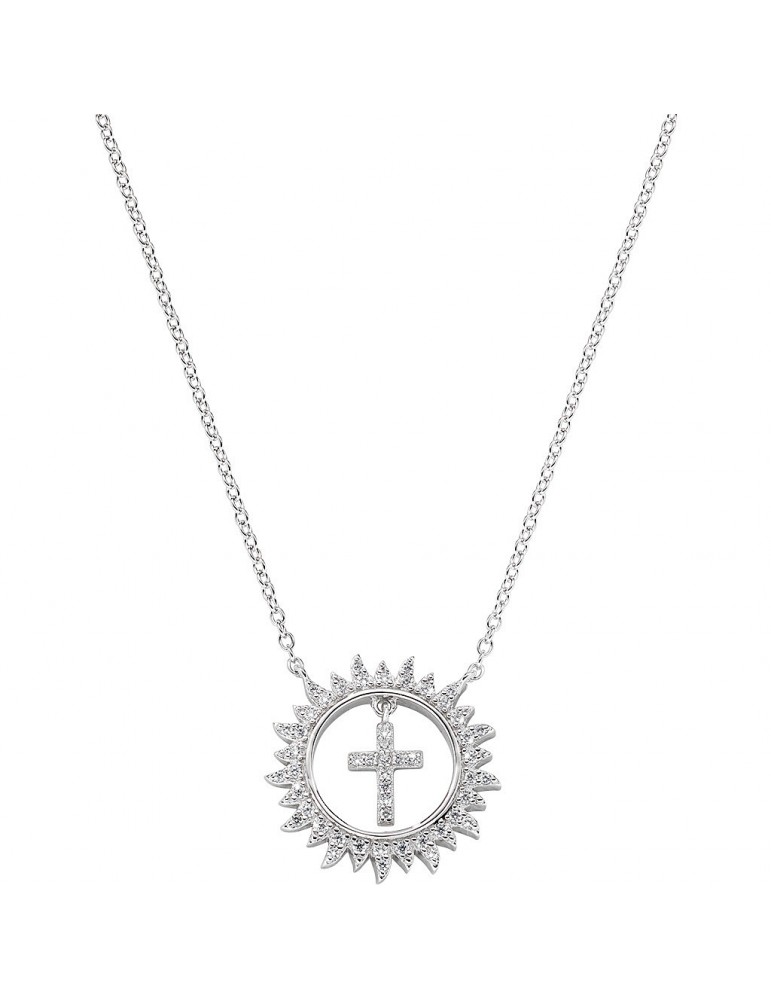 Amen | Croci | Collana in argento 925‰ con ciondolo e zirconi bianchi | CLGHCRBBZ