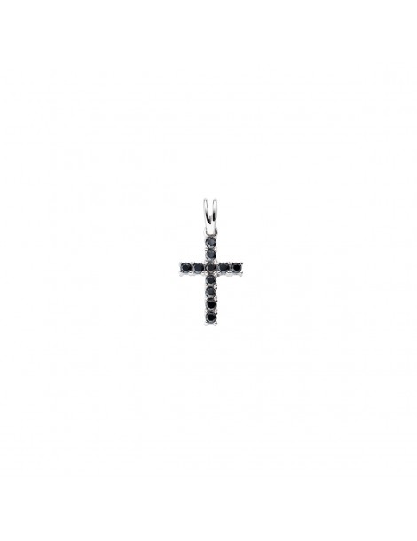 Amen | Croci | Collana in argento 925‰ con croce e zirconi neri | CRBN03