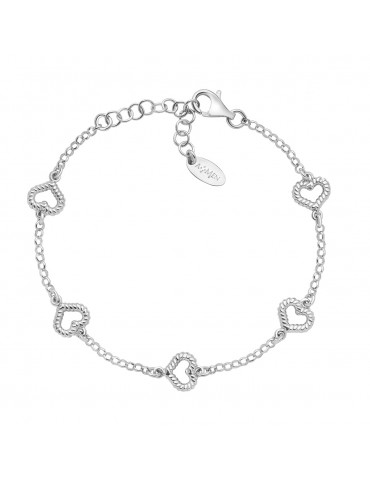 Amen | Coccole | Bracciale in argento 925‰ con cuoricini | BRGOCUB1