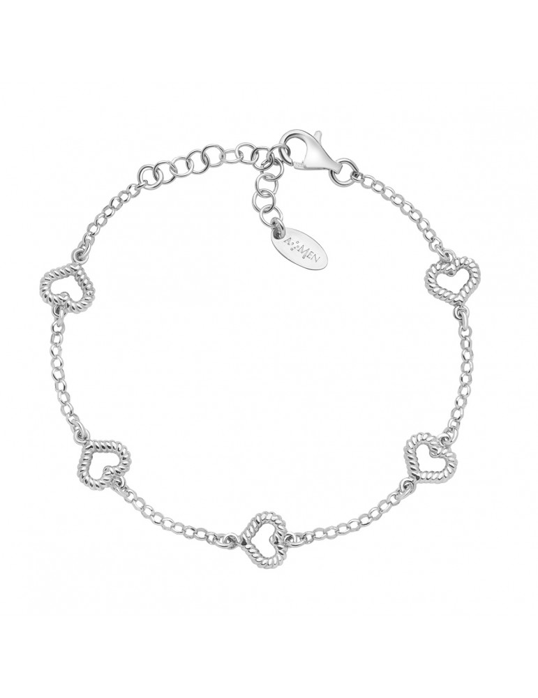 Amen | Coccole | Bracciale in argento 925‰ con cuoricini | BRGOCUB1