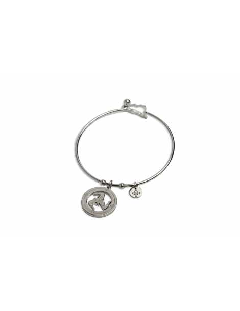 Camurria, A Tradizione, 'A Trinacria, Bracciale rigido in acciaio con ciondolo traforato. Referenza: CJ.BR02T.2B