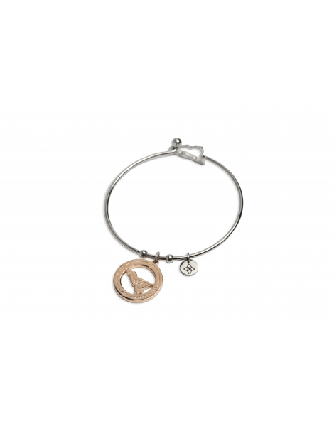 Camurria, A Tradizione, Sicilia Bedda, Bracciale rigido in acciaio con ciondolo traforato. Referenza: CJ.BR32T.2R