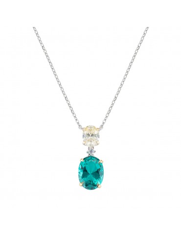 Amen | Cocktail | Collana in argento 925‰ con zircone verde giallo e bianco | CLCK2OVBSMLEZ