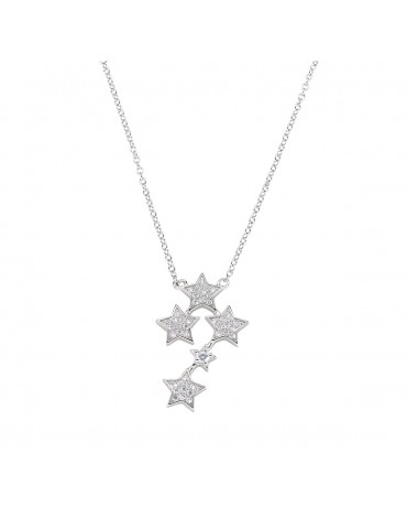 Amen | Diamonds | Collana in argento 925‰ con stelle e zirconi bianchi | CLMCDSBBZ