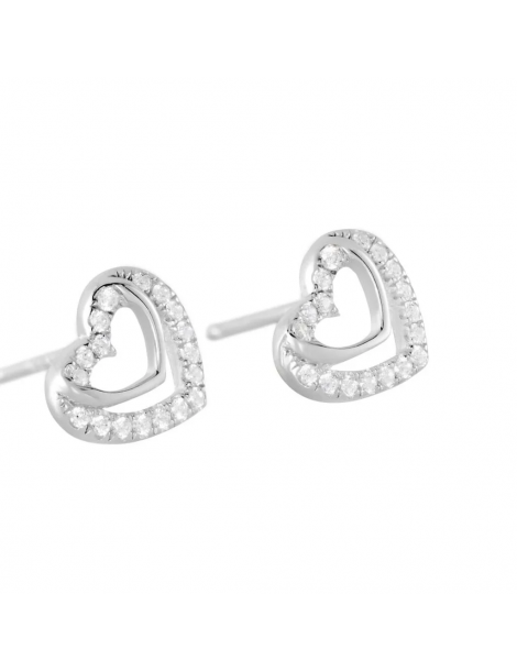 Stroili | Silver Moments | Orecchini cuore in argento 925‰ con zirconi bianchi | 1669890