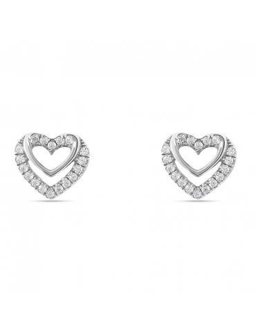 Stroili | Silver Moments | Orecchini cuore in argento 925‰ con zirconi bianchi | 1669890